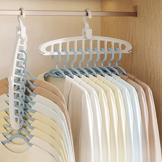 5 in 1 Folding Multi-Hole Clothes Hanger Non-slip Storage Rack Space Saving Clothes Rack Organizers For Wardrobe Jeans Trousers Scarf