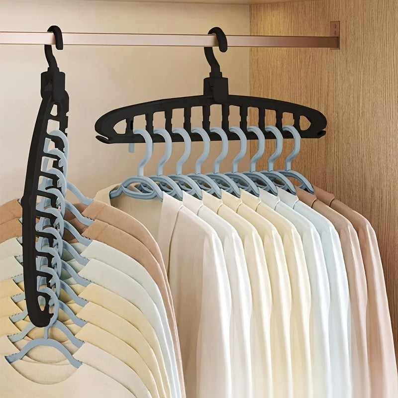 5 in 1 Folding Multi-Hole Clothes Hanger Non-slip Storage Rack Space Saving Clothes Rack Organizers For Wardrobe Jeans Trousers Scarf